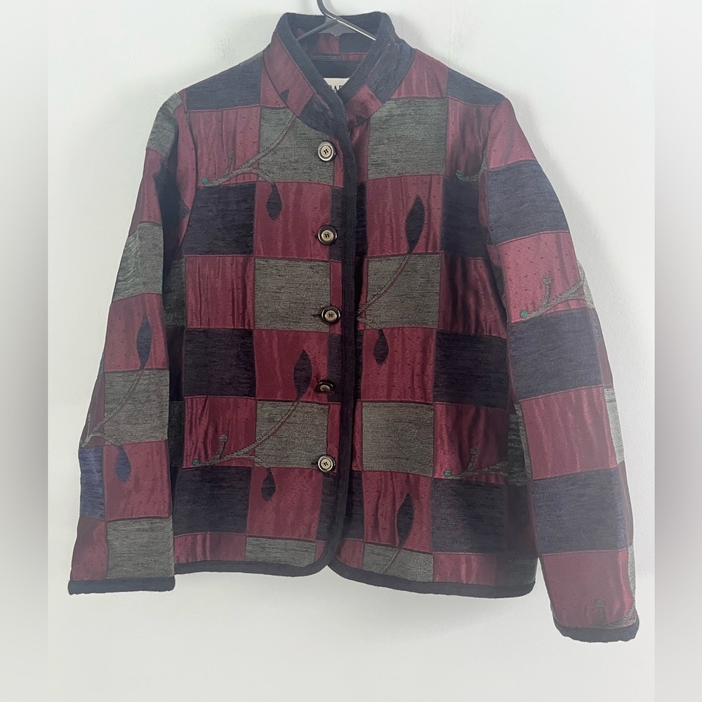 Graff Multimedia Tapestry Patchwork Button Down C… - image 1